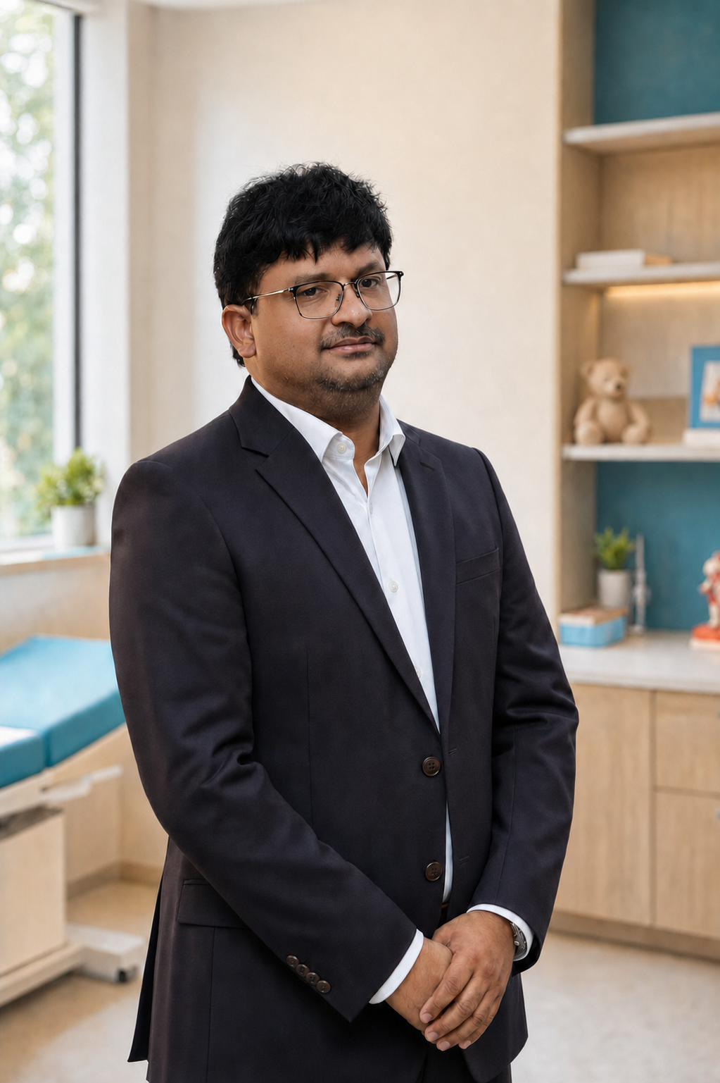 Dr. P. Vishnu Vardhan Reddy in a pediatric consultation room